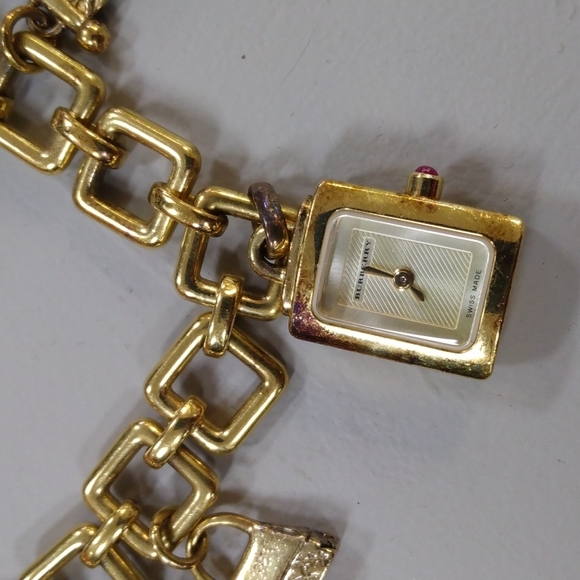 Burberry 18kt Gold Plated Charm Bracelet Watch - Picture 5 of 9